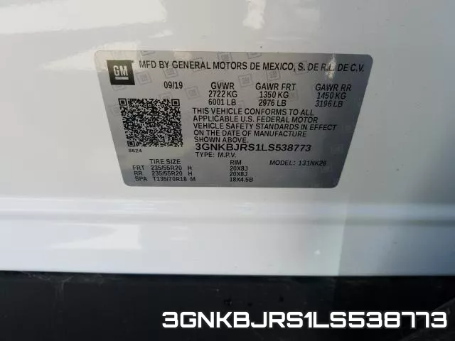 3GNKBJRS1LS538773 фото 2