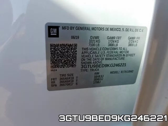 3GTU9BED9KG246221 фото 2