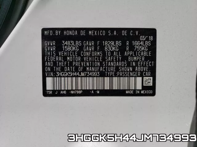 3HGGK5H44JM734993 фото 2