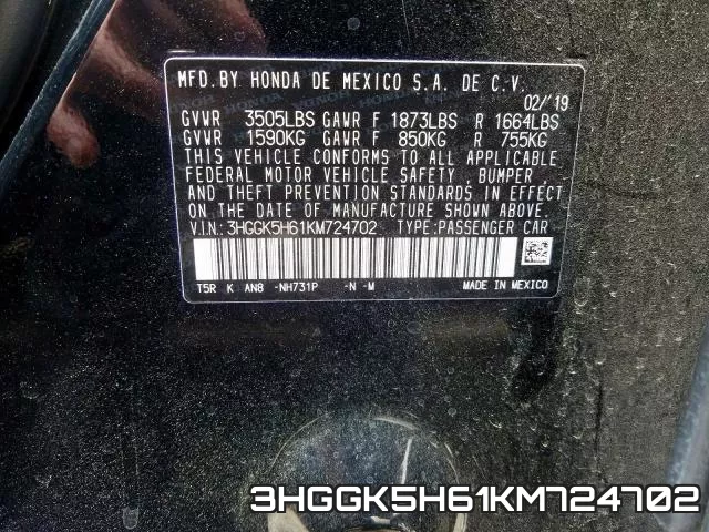 3HGGK5H61KM724702 фото 2