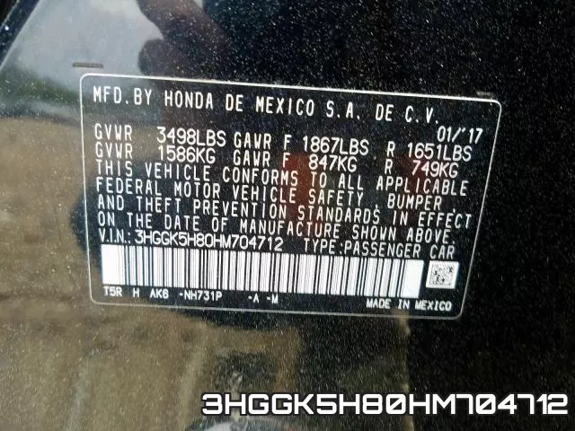 3HGGK5H80HM704712 фото 2