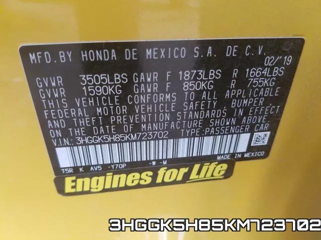 3HGGK5H85KM723702 фото 2