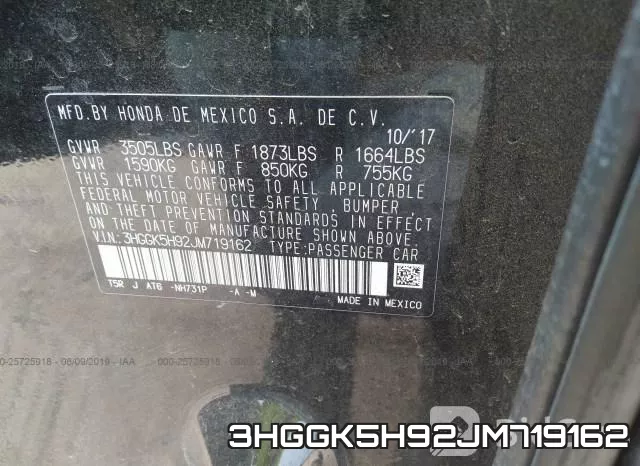 3HGGK5H92JM719162 фото 10