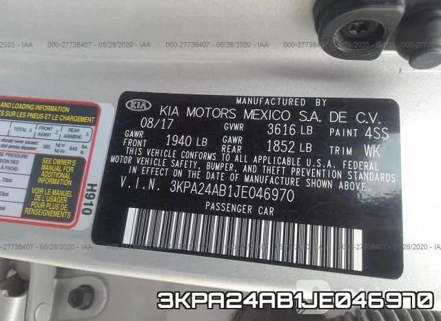 3KPA24AB1JE046970 фото 10