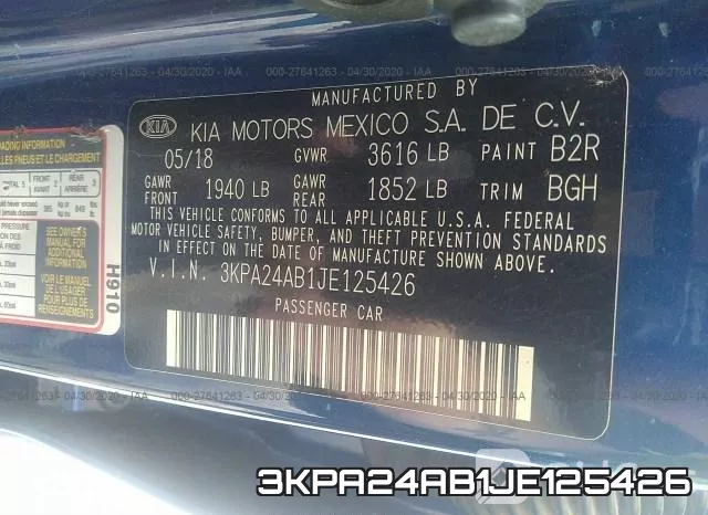 3KPA24AB1JE125426 фото 10