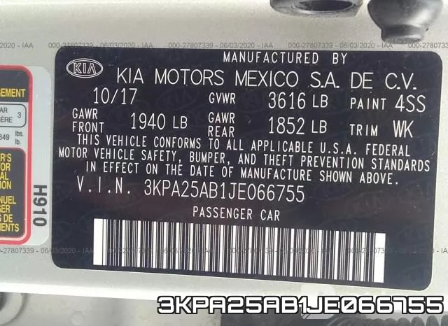 3KPA25AB1JE066755 фото 10