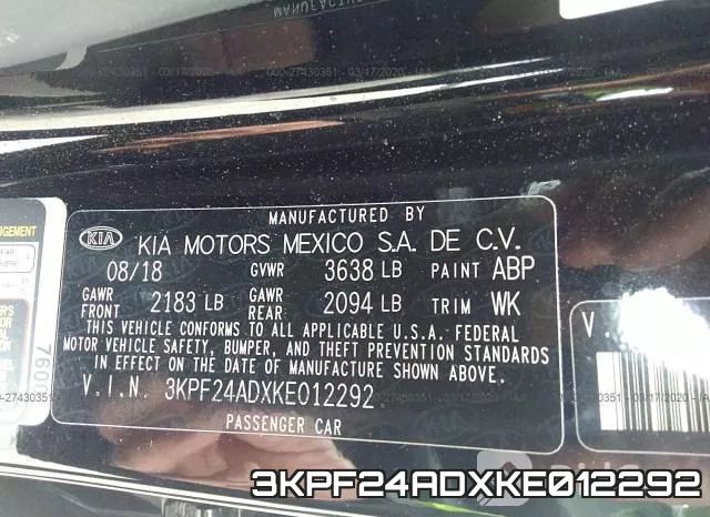 3KPF24ADXKE012292 фото 10