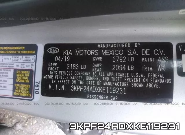3KPF24ADXKE119231 фото 10