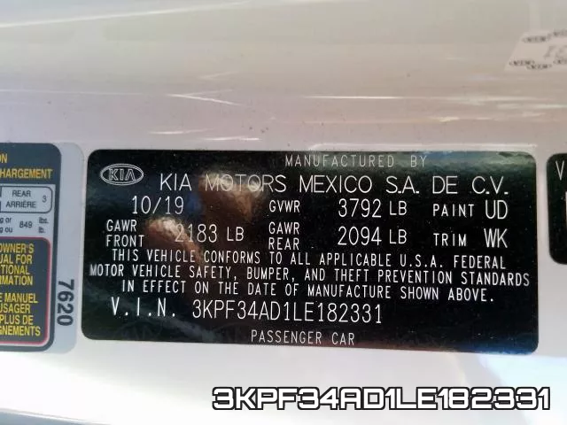 3KPF34AD1LE182331 фото 2