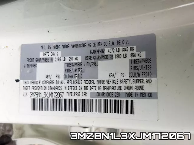 3MZBN1L3XJM172067 фото 2