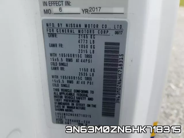 3N63M0ZN6HK718315 фото 2