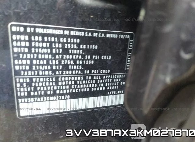 3VV3B7AX3KM027870 фото 10