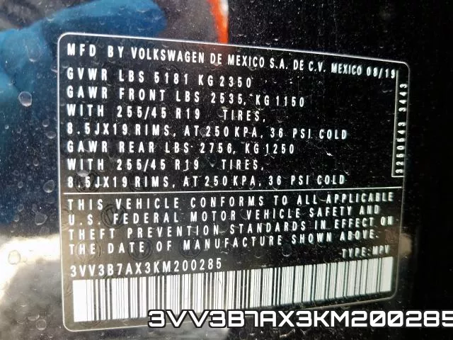 3VV3B7AX3KM200285 фото 2
