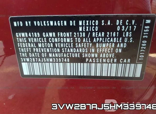 3VW2B7AJ5HM339748 фото 10
