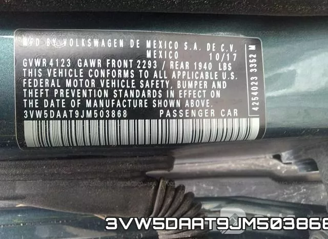 3VW5DAAT9JM503868 фото 10