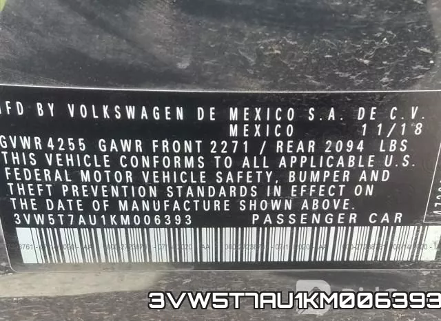3VW5T7AU1KM006393 фото 10