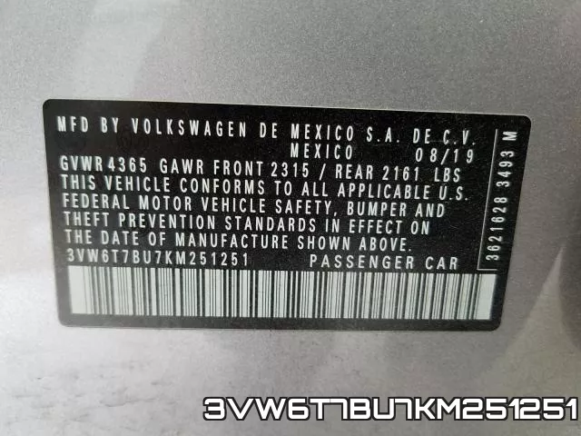 3VW6T7BU7KM251251 фото 2