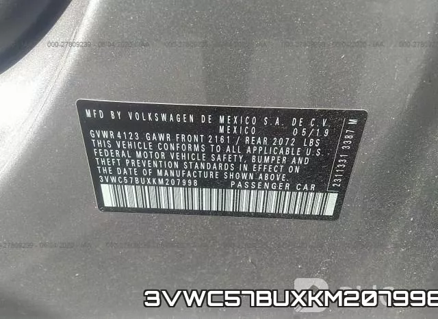 3VWC57BUXKM207998 фото 10