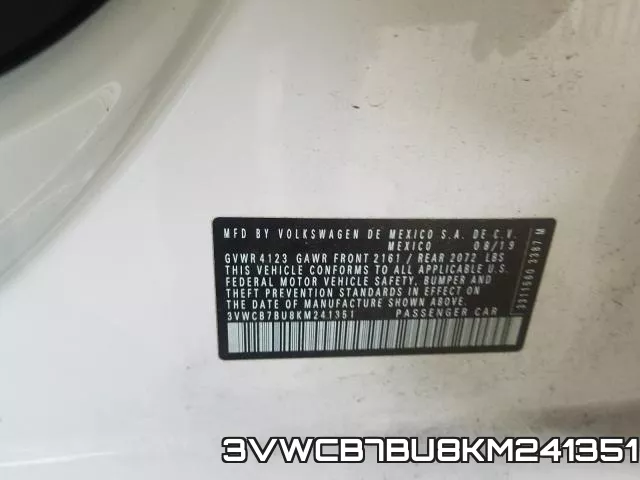 3VWCB7BU8KM241351 фото 2