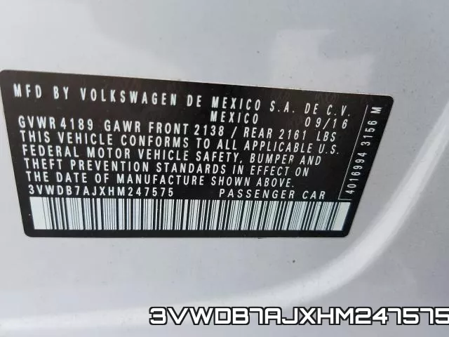 3VWDB7AJXHM247575 фото 2