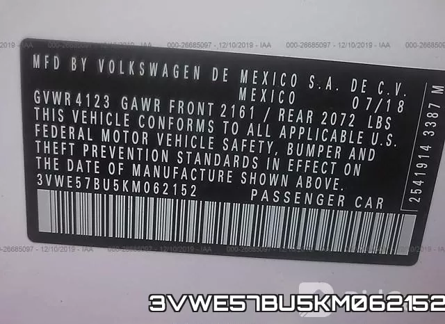 3VWE57BU5KM062152 фото 10