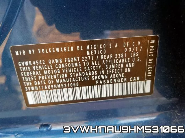 3VWH17AU9HM531066 фото 2