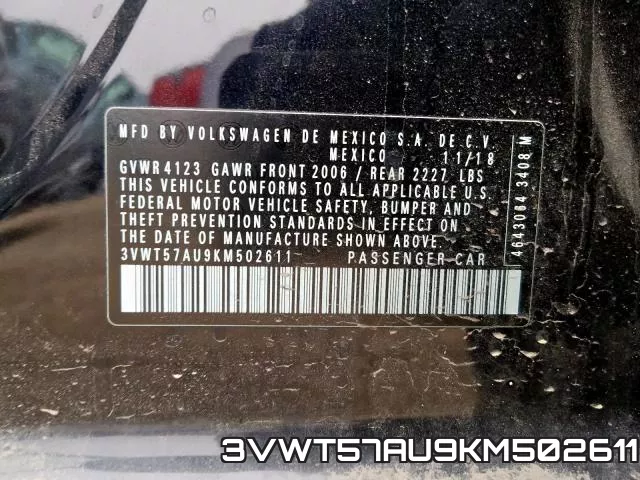 3VWT57AU9KM502611 фото 2
