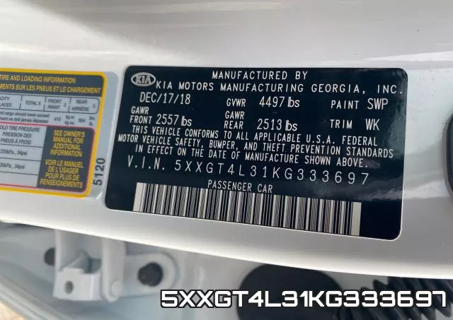 5XXGT4L31KG333697 фото 2