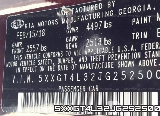 5XXGT4L32JG252500 фото 10