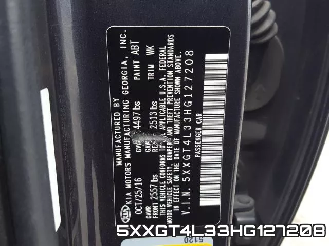 5XXGT4L33HG127208 фото 2