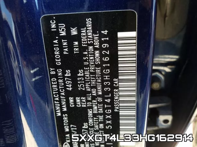 5XXGT4L33HG162914 фото 2