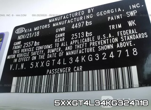 5XXGT4L34KG324718 фото 10