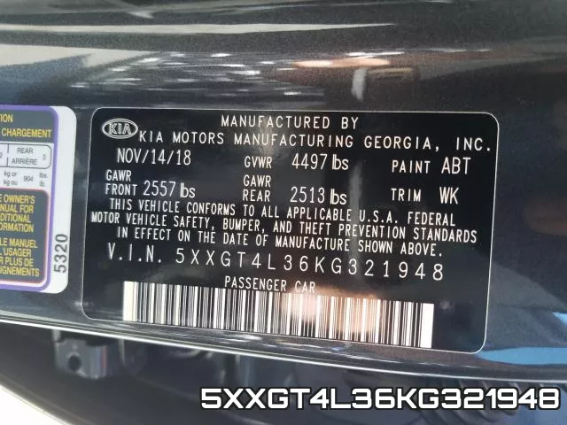5XXGT4L36KG321948 фото 2