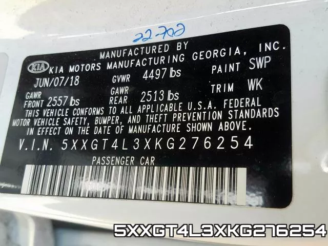 5XXGT4L3XKG276254 фото 2