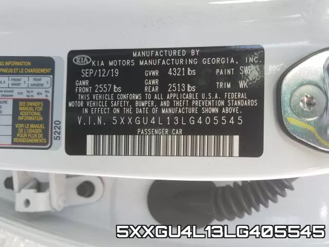 5XXGU4L13LG405545 фото 2