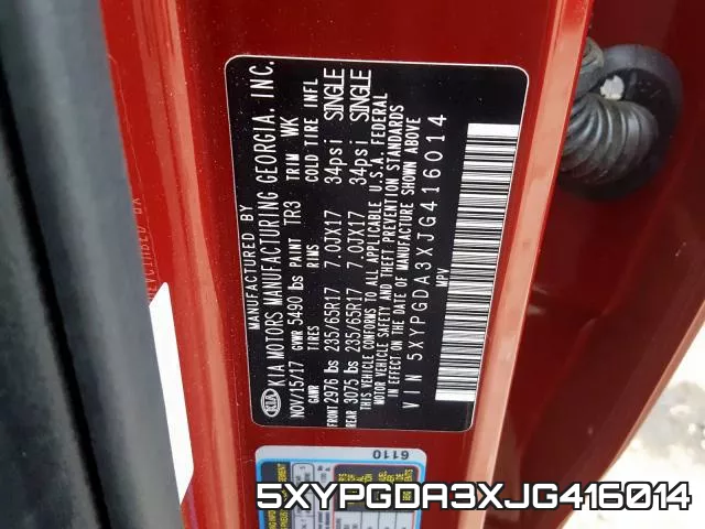 5XYPGDA3XJG416014 фото 2