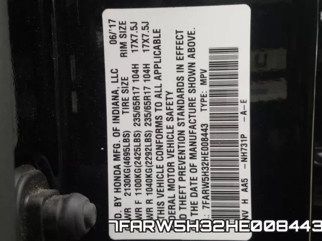7FARW5H32HE008443 фото 2
