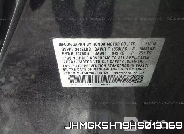 JHMGK5H79HS013769 фото 10