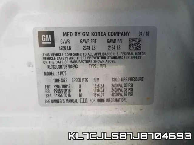 KL7CJLSB7JB704693 фото 2