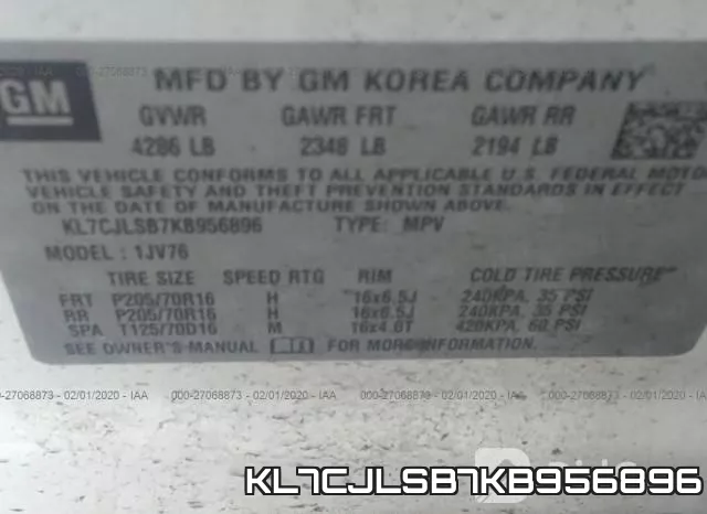 KL7CJLSB7KB956896 фото 10