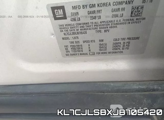 KL7CJLSBXJB705420 фото 10