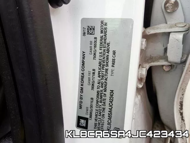 KL8CA6SA4JC423434 фото 2