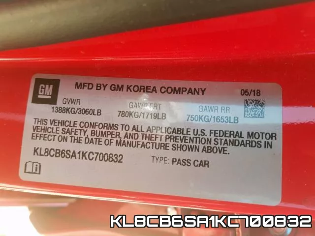 KL8CB6SA1KC700832 фото 2