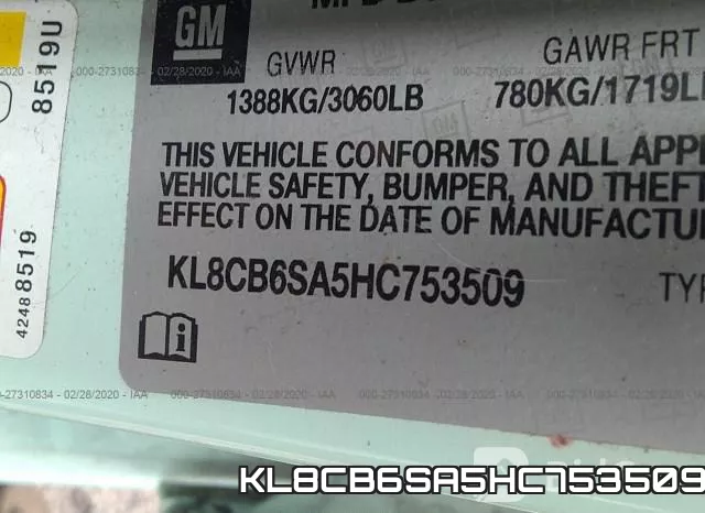 KL8CB6SA5HC753509 фото 10