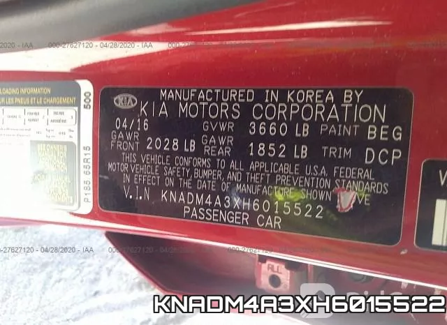 KNADM4A3XH6015522 фото 10