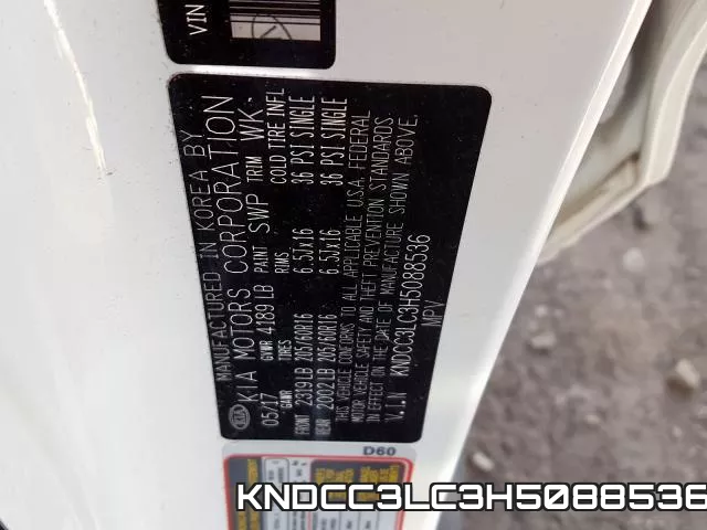KNDCC3LC3H5088536 фото 2