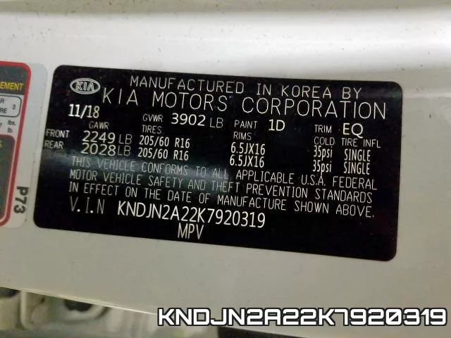 KNDJN2A22K7920319 фото 2