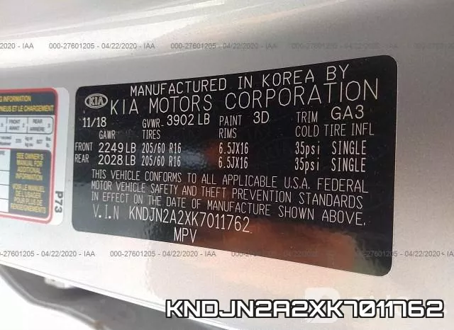 KNDJN2A2XK7011762 фото 10