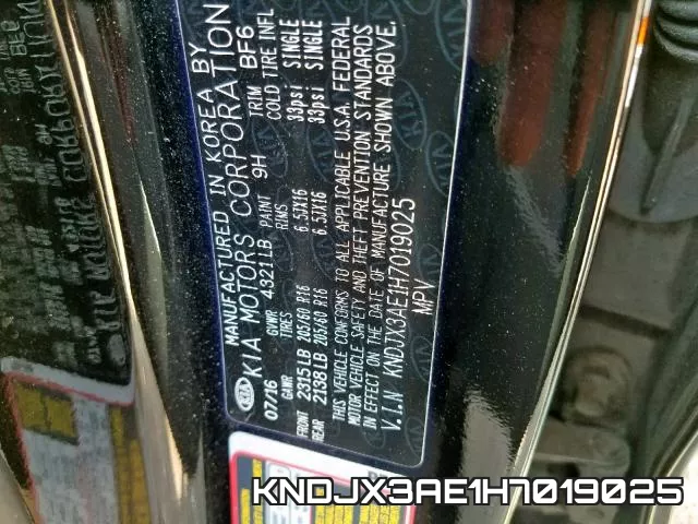 KNDJX3AE1H7019025 фото 2