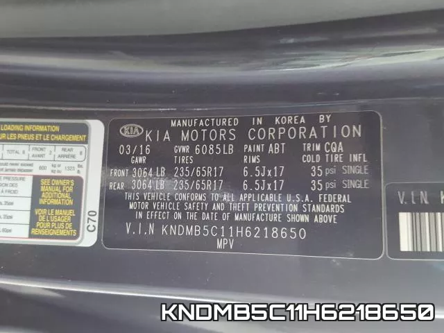 KNDMB5C11H6218650 фото 2